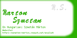 marton szmetan business card