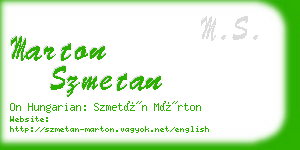 marton szmetan business card